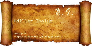 Müler Ibolya névjegykártya